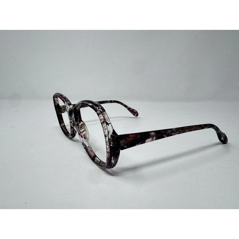 Universal Vintage 70s Womens Eyeglass Frames Pink Brown Marble NOS 52-18-135